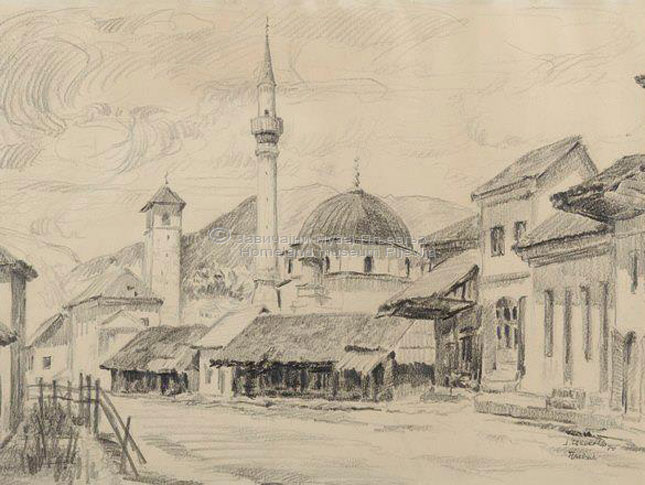 Luka Stanković, Džamija sa sat kulom, olovka na papitu